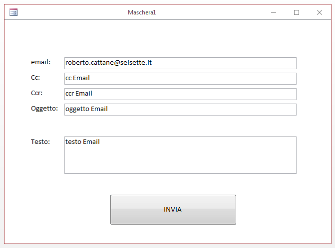 ms access - inviare email